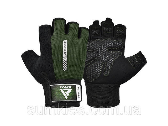 Рукавички для фітнесу RDX W1 Half Army Green M - Фото 5