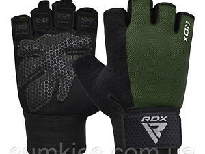 Перчатки для фитнеса RDX W1 Half Army Green Plus S