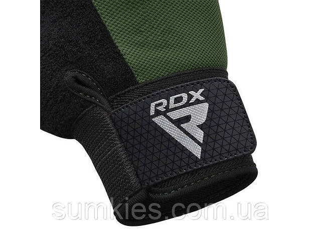Рукавички для фітнесу RDX W1 Half Army Green Plus S - Фото 3