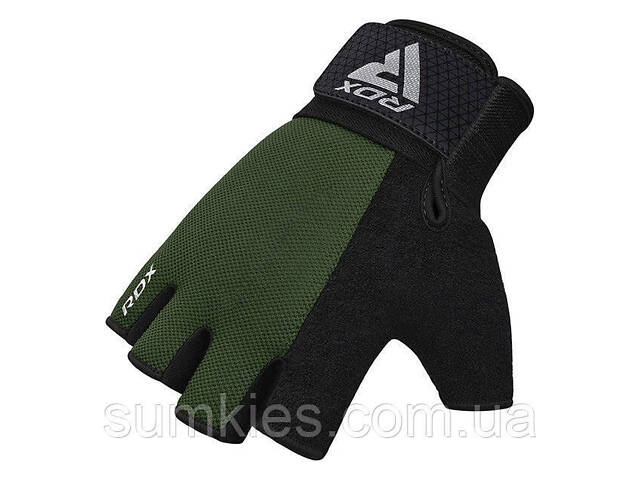 Рукавички для фітнесу RDX W1 Half Army Green Plus S - Фото 5