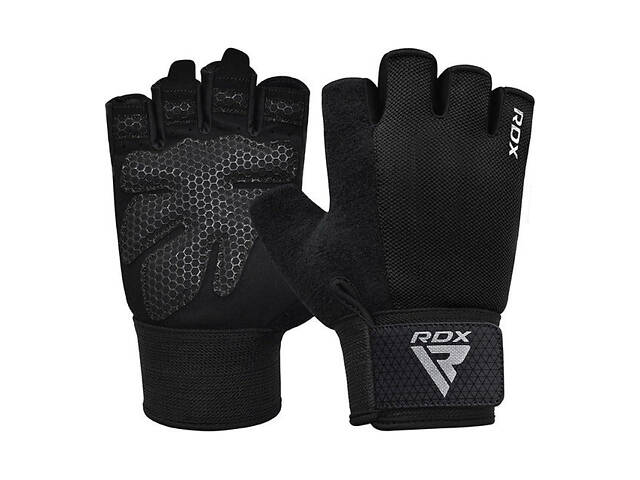Рукавички для фітнесу RDX W1 Half Black Plus S - Фото 1