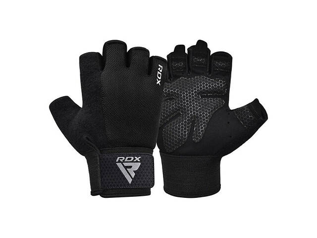 Рукавички для фітнесу RDX W1 Half Black Plus S - Фото 5