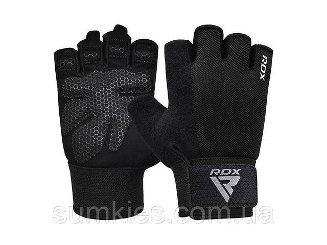 Рукавички для фітнесу RDX W1 Half Black Plus S - Фото 1