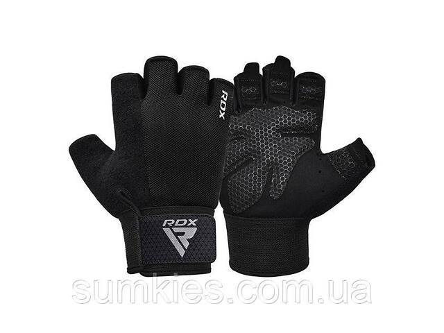 Рукавички для фітнесу RDX W1 Half Black Plus S - Фото 5