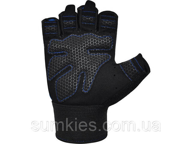 Рукавички для фітнесу RDX W1 HALF BLUE-M - Фото 2