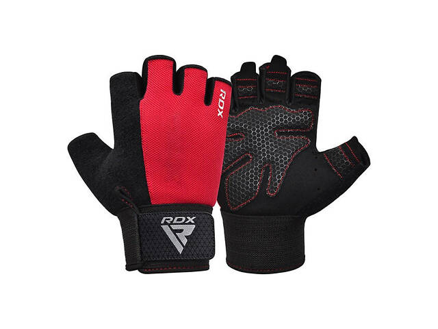 Рукавички для фітнесу RDX W1 HALF RED PLUS-L - Фото 2