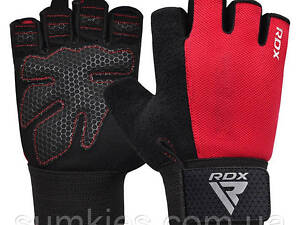 Рукавички для фітнесу RDX W1 HALF RED PLUS-L