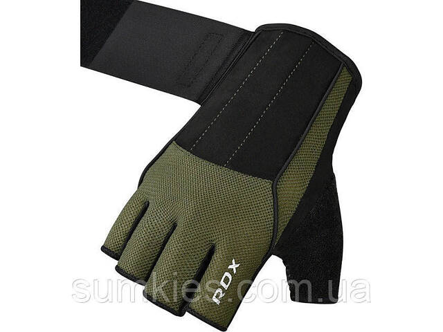 Рукавички для фітнесу RDX W3 ARMY GREEN WITH EVA PADDING-S - Фото 4
