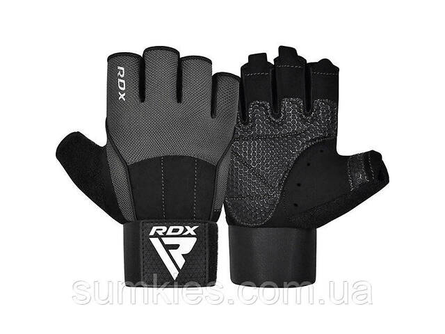 Рукавички для фітнесу RDX W3 GREY WITH EVA PADDING-S - Фото 1
