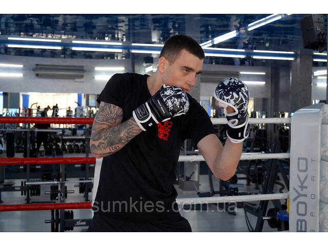 Рукавички для Karate PowerPlay 3092KRT Чорні-Білі XL - Фото 8