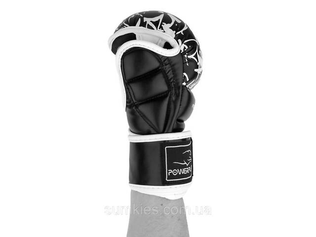 Рукавички для Karate PowerPlay 3092KRT Чорні-Білі M - Фото 4