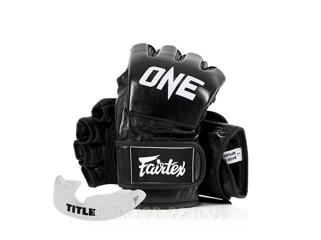 Рукавиці для ММА Fairtex FGV12 ONE Black M - Фото 1