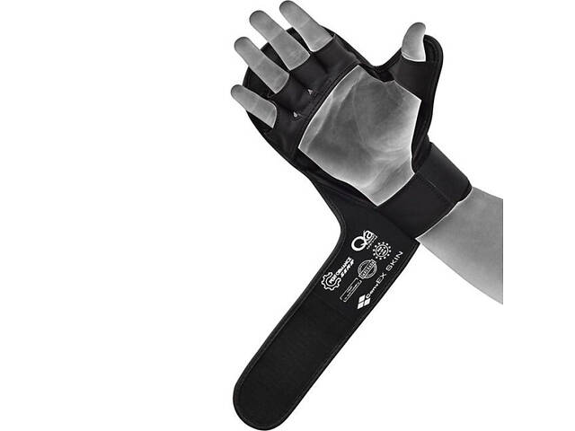 Рукавиці для ММА (Греплінгові рукавички) RDX SHOOTER AURA PLUS T-17 Black Golden XL - Фото 4