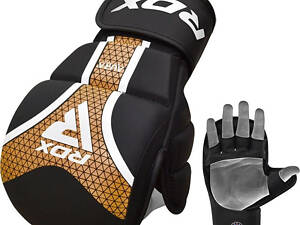 Перчатки для ММА (Греплинговые перчатки) RDX SHOOTER AURA PLUS T-17 Black Golden XL капа в комплекте