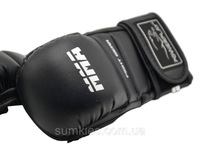 Рукавиці для MMA PowerPlay 3026 Чорні M - Фото 10