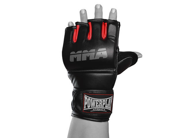 Рукавиці для MMA PowerPlay 3053 Чорно-Червоні L/XL - Фото 5