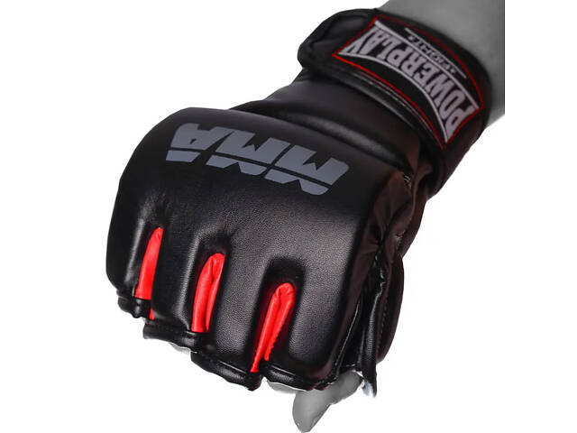 Рукавиці для MMA PowerPlay 3053 Чорно-Червоні L/XL - Фото 1