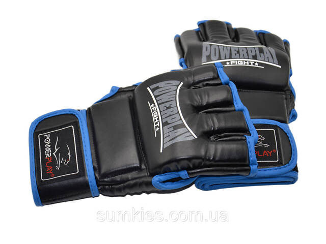 Рукавиці для MMA PowerPlay 3058 Чорно-Сині L - Фото 9