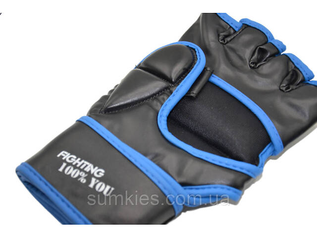 Рукавиці для MMA PowerPlay 3058 Чорно-Сині L - Фото 10