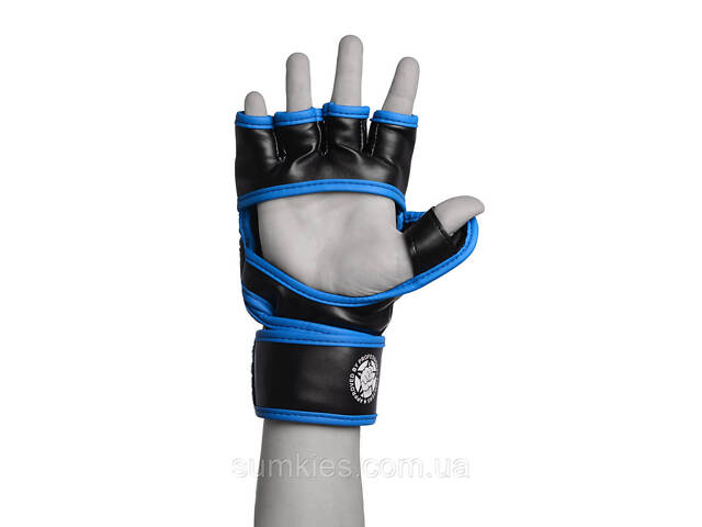 Рукавиці для MMA PowerPlay 3058 Чорно-Сині L - Фото 4