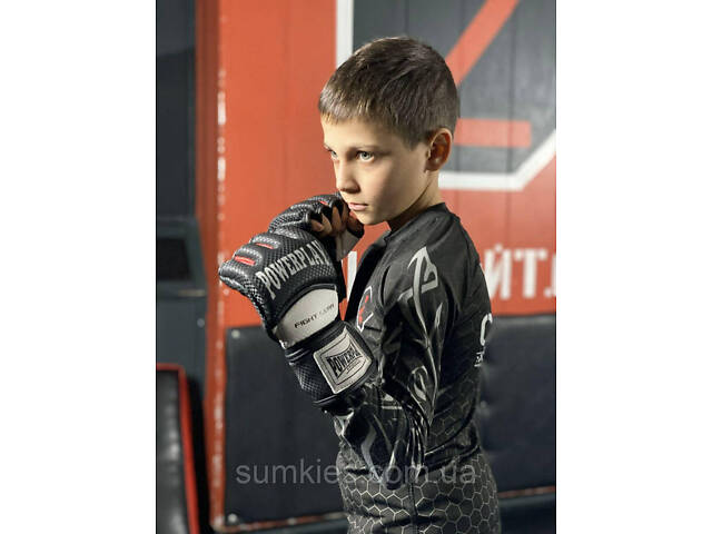 Рукавиці для MMA PowerPlay 3075 Чорні-Білі L - Фото 7