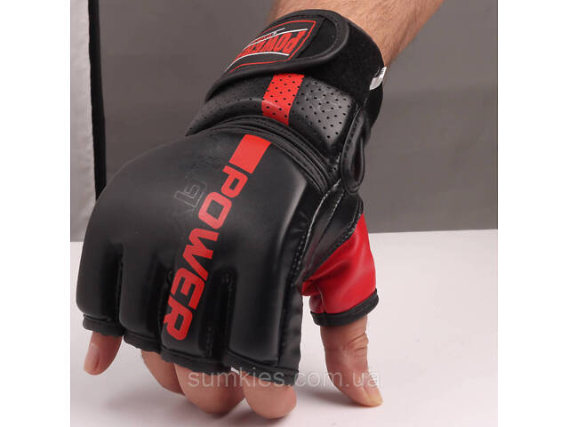 Рукавиці для MMA PowerPlay 3093 Чорні M - Фото 8