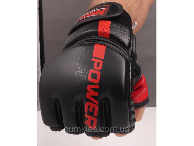 Рукавиці для MMA PowerPlay 3093 Чорні XL - Фото 9