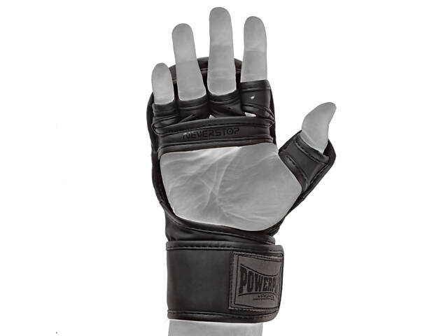 Рукавиці для MMA PowerPlay PP_3033 Ultra Matt Чорні XL - Фото 3