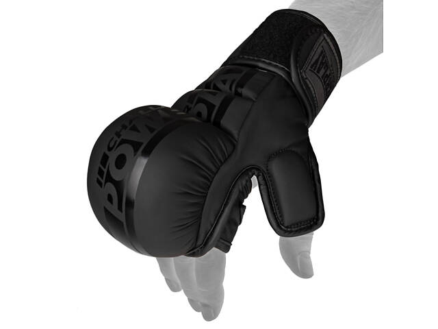 Рукавиці для MMA PowerPlay PP_3033 Ultra Matt Чорні XL - Фото 4