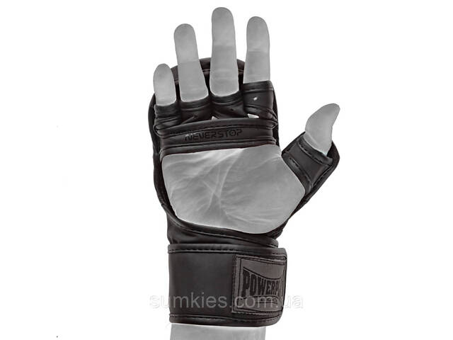 Рукавиці для MMA PowerPlay PP_3033 Ultra Matt Чорні XL - Фото 3