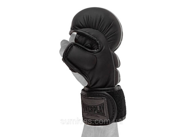 Рукавиці для MMA PowerPlay PP_3033 Ultra Matt Чорні XL - Фото 5