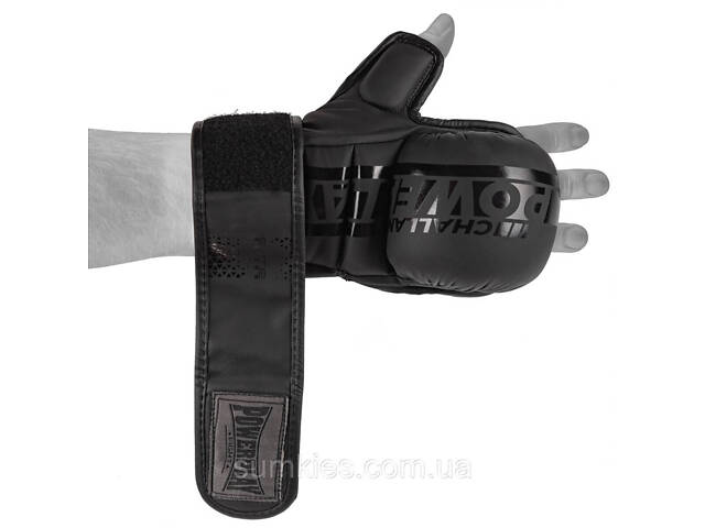 Рукавиці для MMA PowerPlay PP_3033 Ultra Matt Чорні XL - Фото 6
