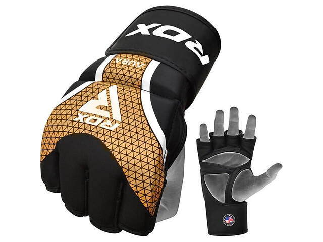 Рукавиці для ММА RDX AURA PLUS T-17 Black Golden S - Фото 2