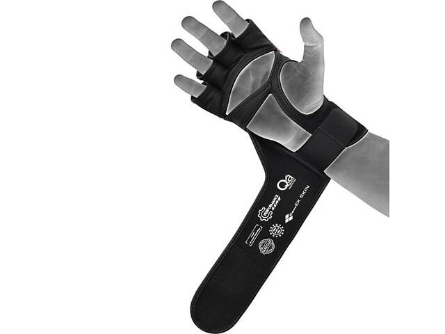 Рукавиці для ММА RDX AURA PLUS T-17 Black Golden S - Фото 3