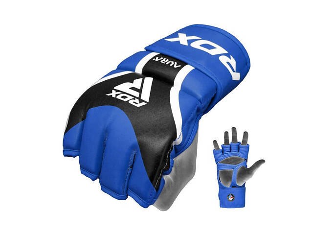 Рукавиці для ММА RDX AURA PLUS T-17 Blue/Black XL - Фото 4