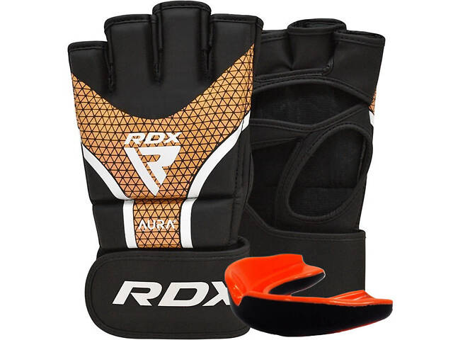 Рукавиці для ММА RDX AURA PLUS T-17 Black Golden M - Фото 1