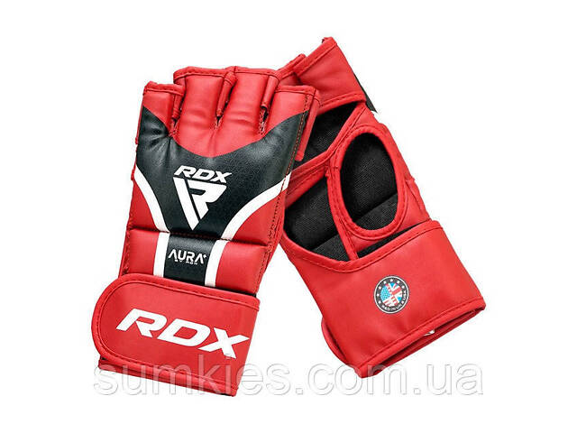Рукавиці для ММА RDX AURA PLUS T-17 Red/Black XL - Фото 3