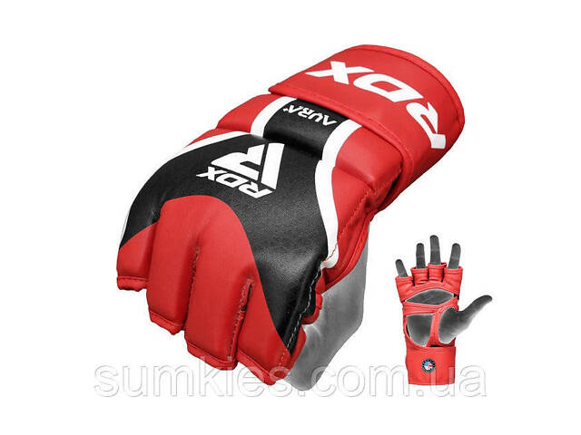 Рукавиці для ММА RDX AURA PLUS T-17 Red/Black XL - Фото 6