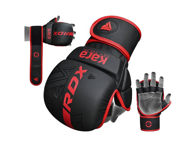 Рукавиці для ММА (Греплінгові рукавички) RDX F6 KARA Matte Red Plus L/XL - Фото 2
