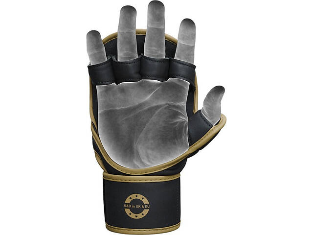 Рукавиці для ММА (Греплінгові рукавички) RDX F6 KARA Matte Golden Plus S/M - Фото 3