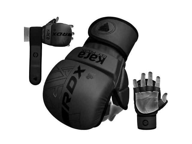 Рукавиці для ММА (Греплінгові рукавички) RDX F6 KARA Matte Black Plus S/M - Фото 5