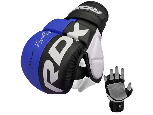 Рукавиці для ММА (Греплінгові рукавички) RDX T6 Plus Rex Blue L - Фото 1