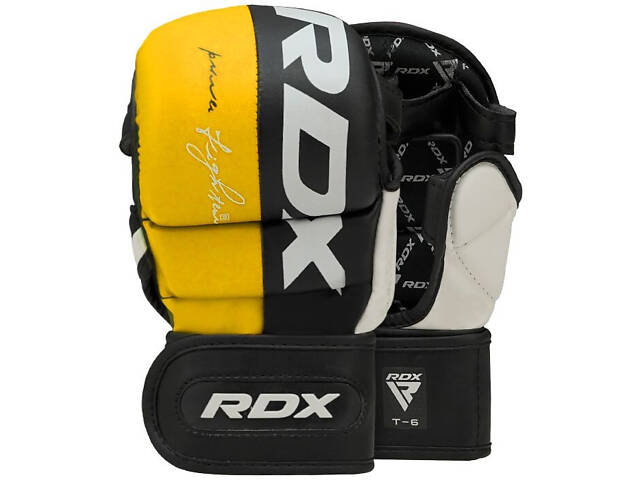 Рукавиці для ММА RDX T6 Plus Rex Yellow XL - Фото 3