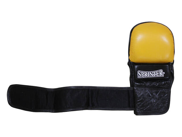 Рукавички для змішаних єдиноборств MMA Sprinter жовто-чорні - Фото 3