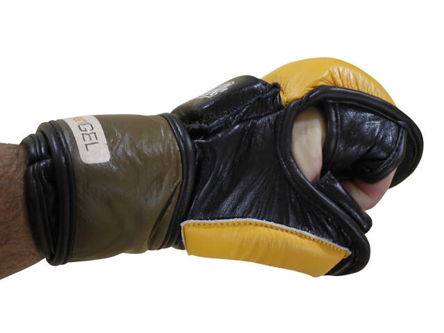 Рукавички для змішаних єдиноборств MMA Sprinter жовто-чорні - Фото 8