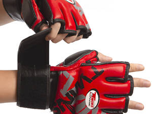 Рукавички для змішаних єдиноборств MMA TWINS TW-001 L Червоні