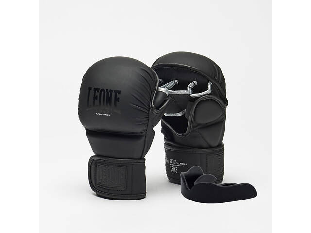Рукавиці греплінгові для ММА Leone BLACK Edition S (капа в комплекті) - Фото 1