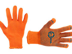 Рукавички Intertool 60/40 з точкою 82г помаранчеві 9' (SP-0135) (12 шт.)