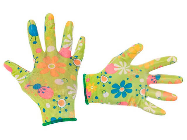 Рукавички Intertool садові нітрилові 8' (зелена) (SP-0163) (12 шт.) - Фото 1