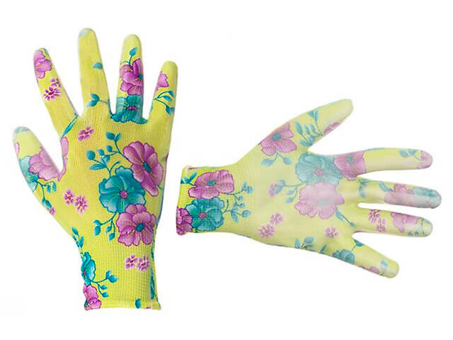 Перчатки Intertool садовые полиуретановые 8' (зеленая) (SP-0161) (12 шт.) - Фото 1